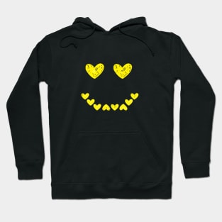 Smiling face heart yellow Hoodie